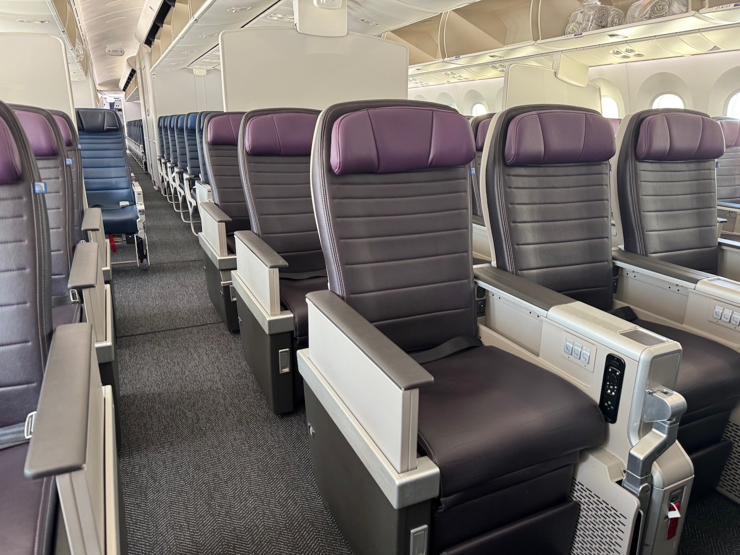 a row of seats in an airplane
